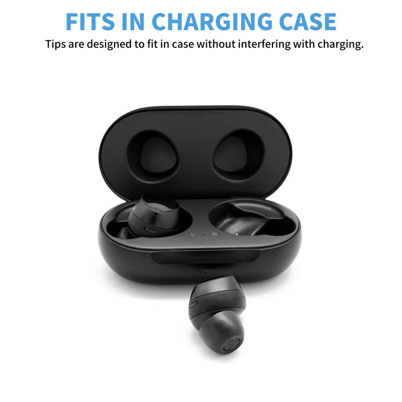 Comply Memory Foam Replacement Earbud Tips for Samsung Galaxy Buds, Galaxy Buds 2, Galaxy Buds Plus + | Ultimate Comfort, Secure Fit, Superior Noise Isolation | Black, Large (3 Pairs) - Image 3